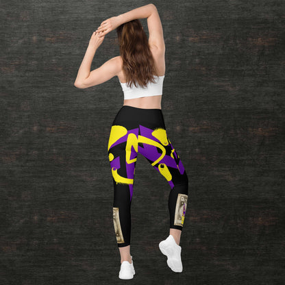 Crossover leggings with pockets