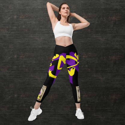 Crossover leggings with pockets