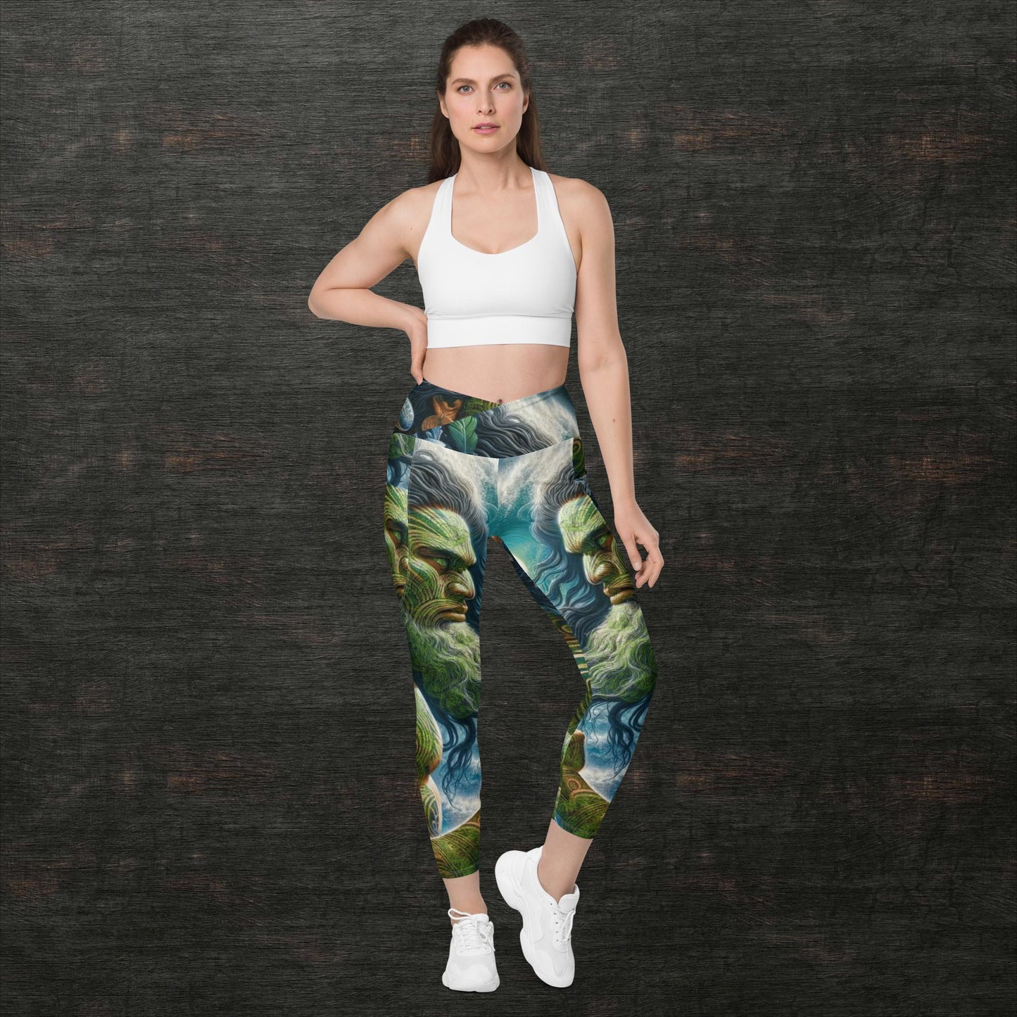 Crossover leggings with pockets