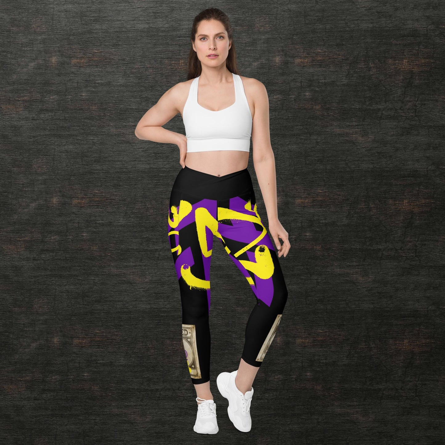 Crossover leggings with pockets