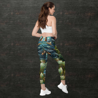 Crossover leggings with pockets