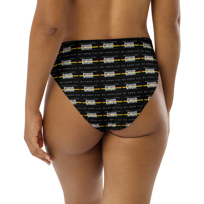 Recycled high-waisted bikini bottom