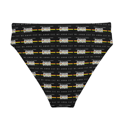 Recycled high-waisted bikini bottom