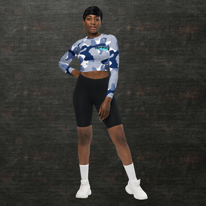 Recycled long-sleeve crop top