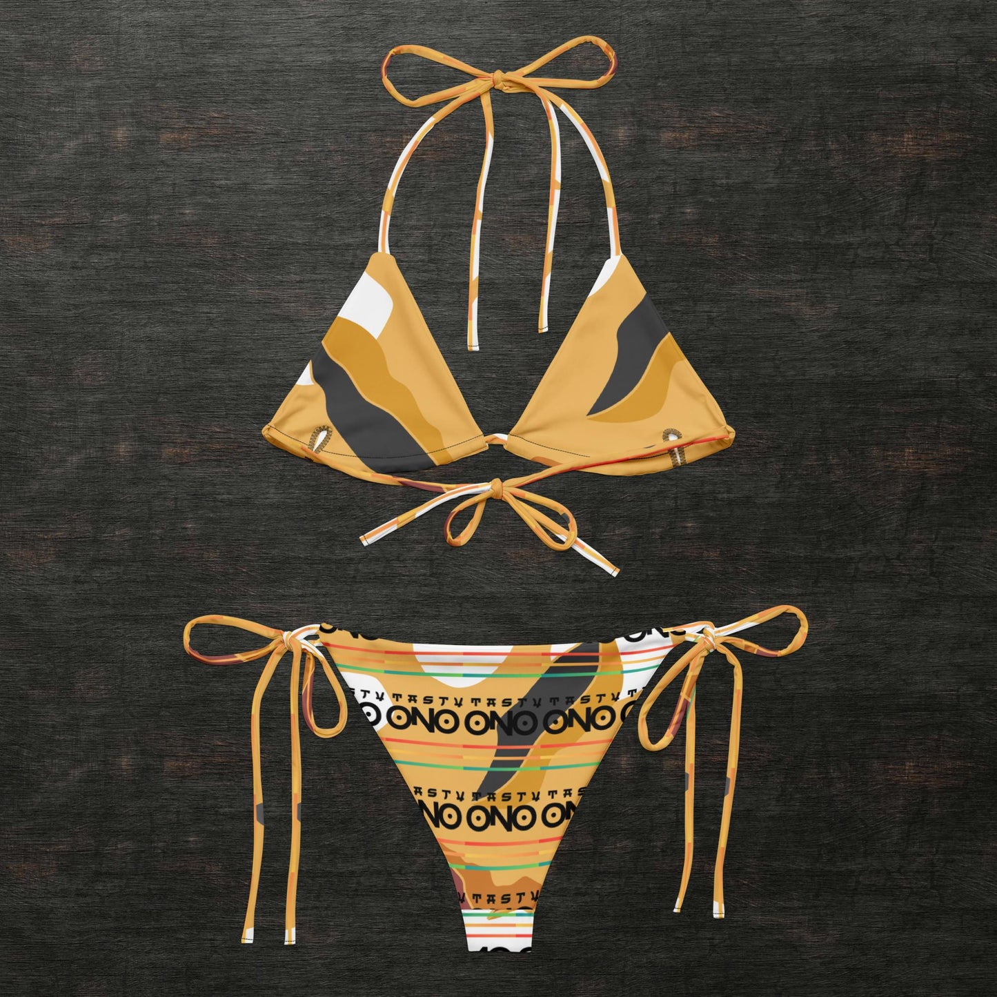 All-over print recycled string bikini