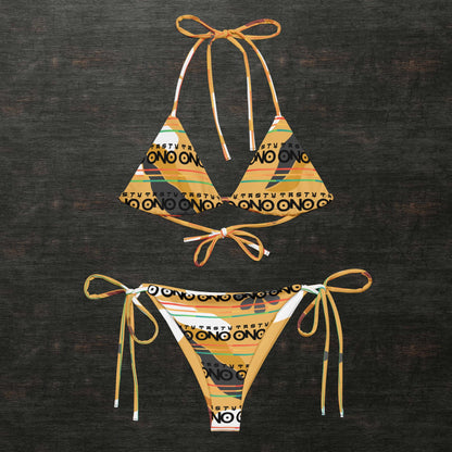 All-over print recycled string bikini