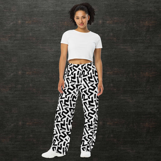 All-over print unisex wide-leg pants