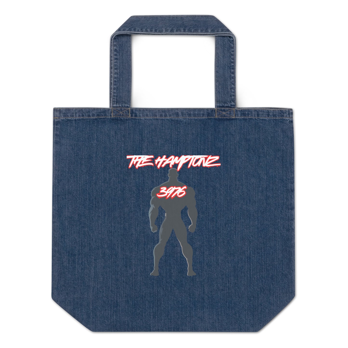 Organic denim tote bag