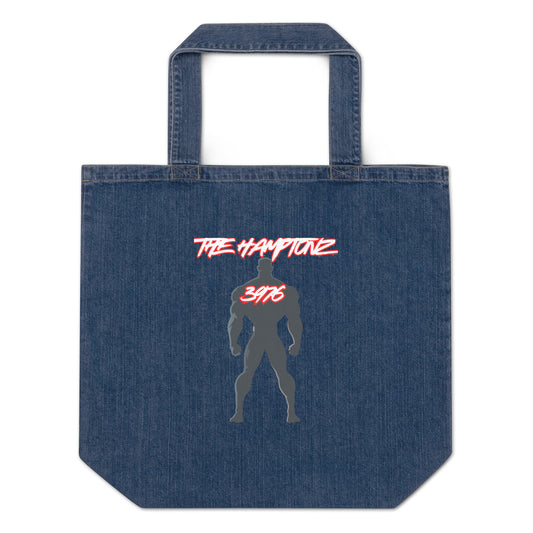 Organic denim tote bag