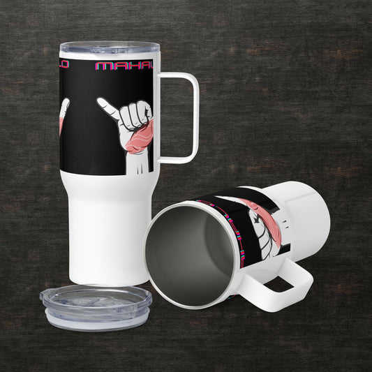 Travel mug with a handle