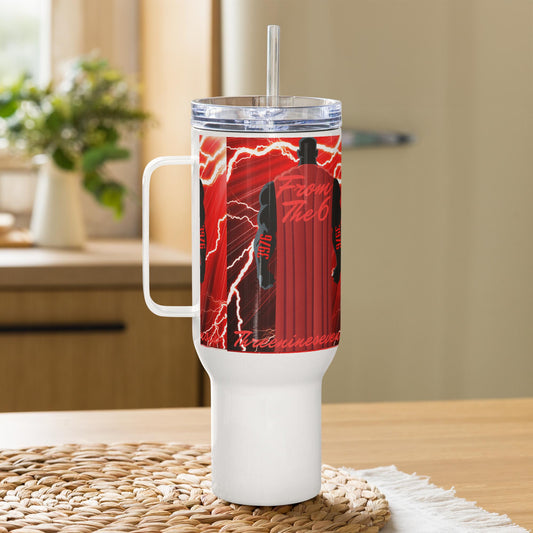 Travel mug with a handle