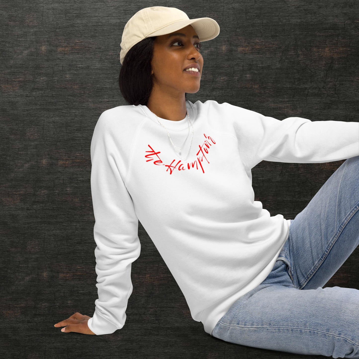 Unisex organic raglan sweatshirt