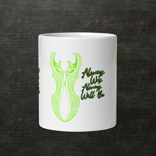 White glossy mug