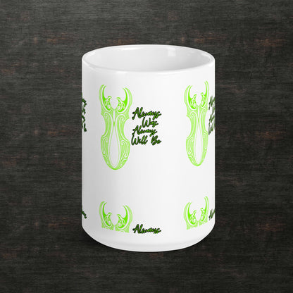 White glossy mug